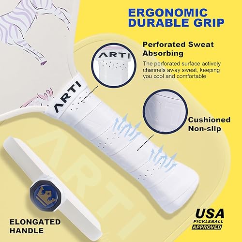 Miniatura 3 de ARTI Juego de 2 palas de pickleball aprobadas por USAPA, 2 raquetas de pickleball, 4 bolas y 1 bolsa de transporte portátil