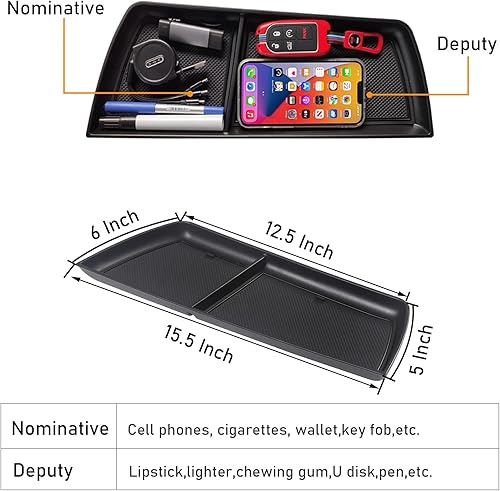 Miniatura 8 de Moonlinks Organizador de guantera compatible con Dodge Ram 1500 2500 3500 2019 2020 2021 2022 2023 2024, organizador de consola central, bandeja de