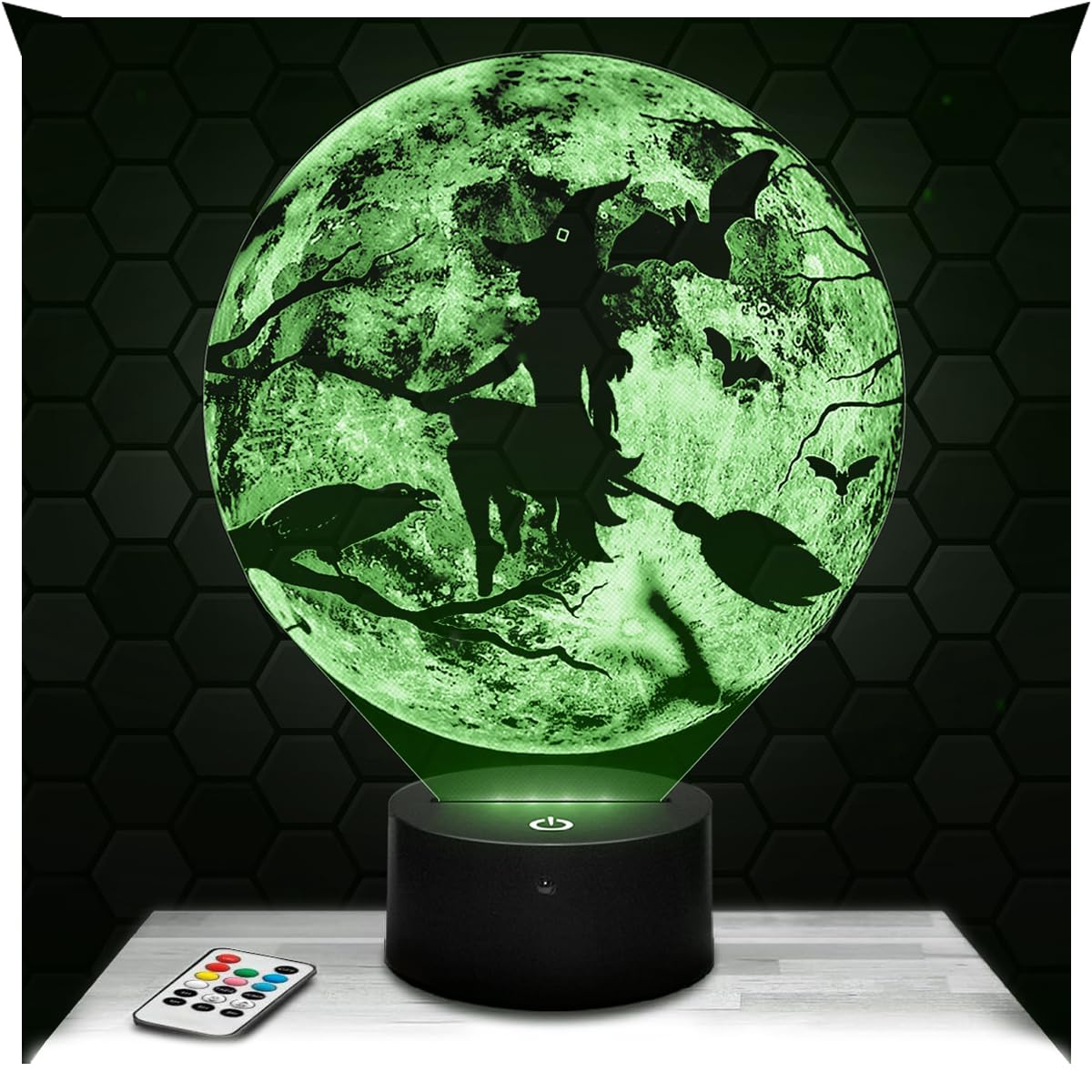 Lampephoto.fr - Witch Halloween 3D Lamp Decoration for boy or Girl's Room. 3D Witch Halloween Lamp Object Gift idea Soft Light Decoration Night Light Office Decor? Original Christmas, Gift Idea