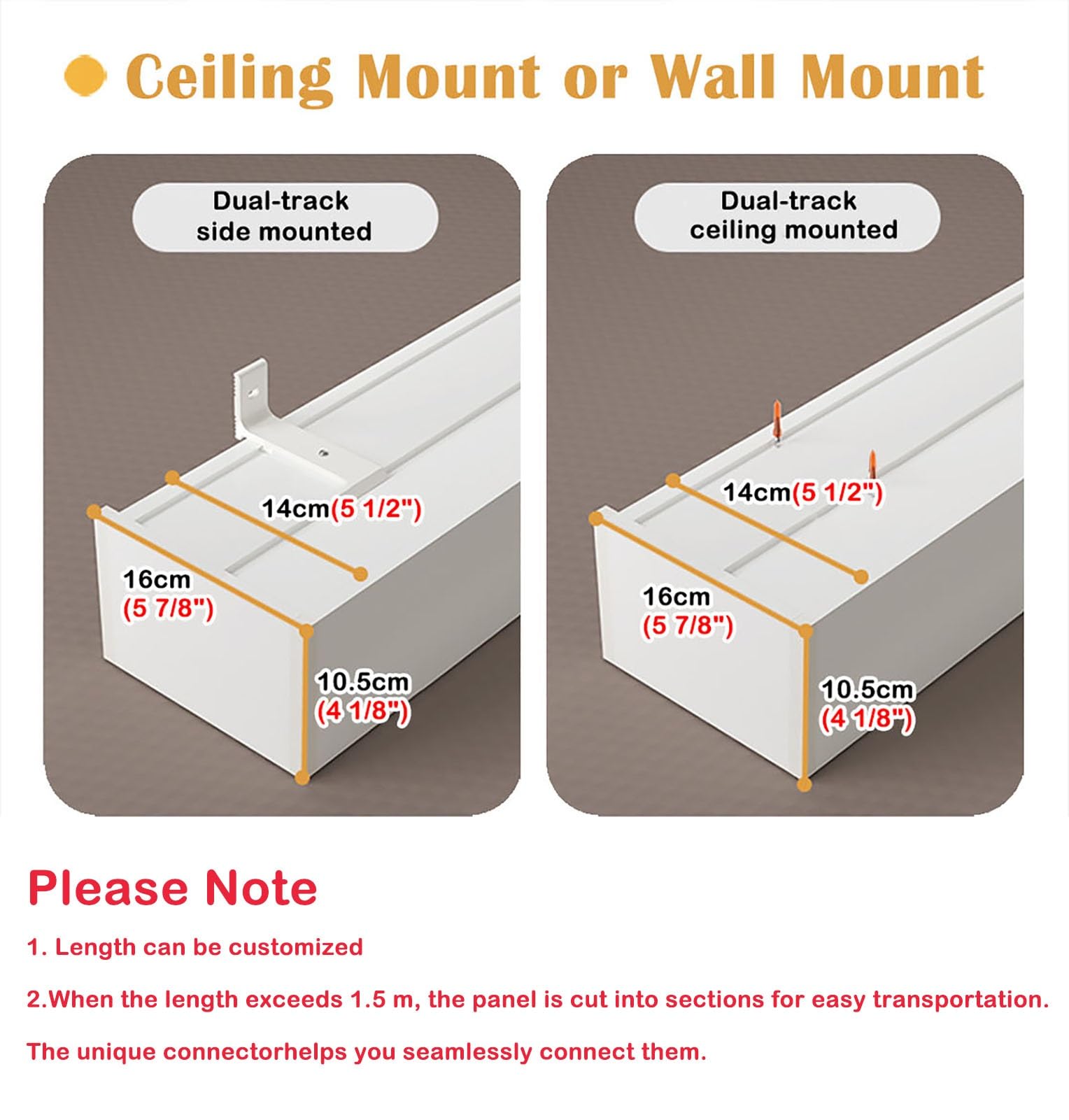 Rail à Rideaux Double pour Salon et Chambre, Rail et Support réglables pour Baie vitrée, Fixation au Plafond de 1,5 à 2,4 m, qualité supérieure pour Une Installation Facile.