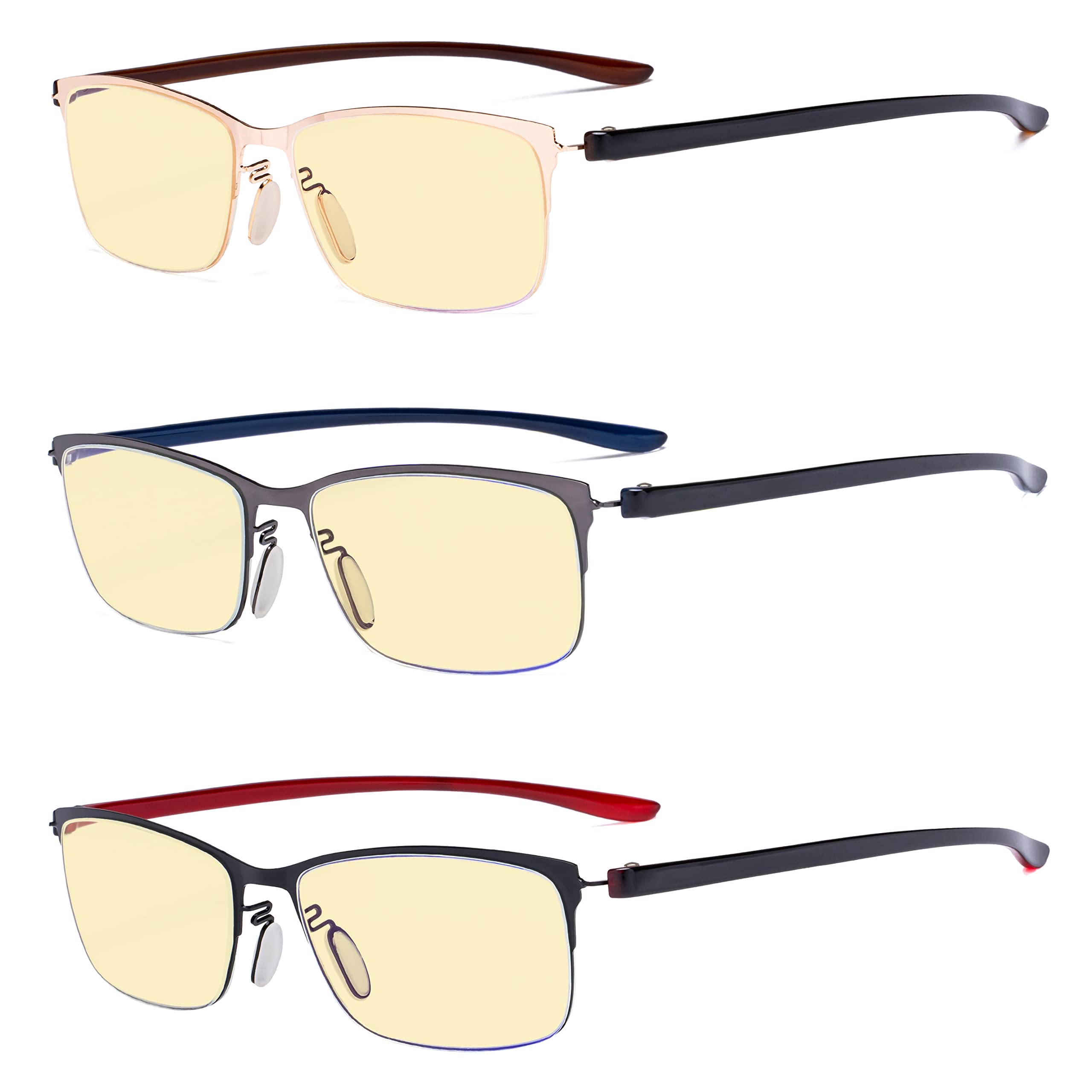 Eyekepper Computer Glasses - Blue Light Filter Readers - UV420 Protection Semi-rim Reading Glasses Women