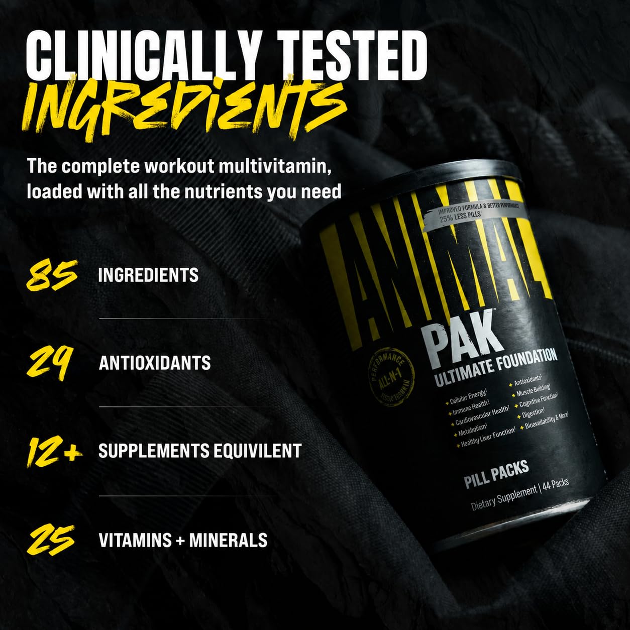 l carnitine animal pak Amazon.com: Animal Pak - Convenient Multivitamin for Men & Women Daily  All-in-One Vitamin & Supplement Pack - Zinc, Vitamins C, B, D, Amino Acids,  and Immune Support