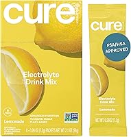 Vista 1 de Cure Hydration Plant-Based Electrolyte Drink Mix No Added Sugar FSA-HSA Dehydration Relief Powder Made with Coconut Water Non-GMO Vegan