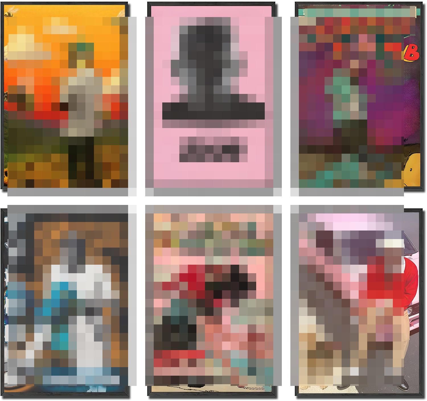 Rap Star Poster Wall Art for Room Decor Set of 6 For Fan Gifts (8"x12"UnFramed)