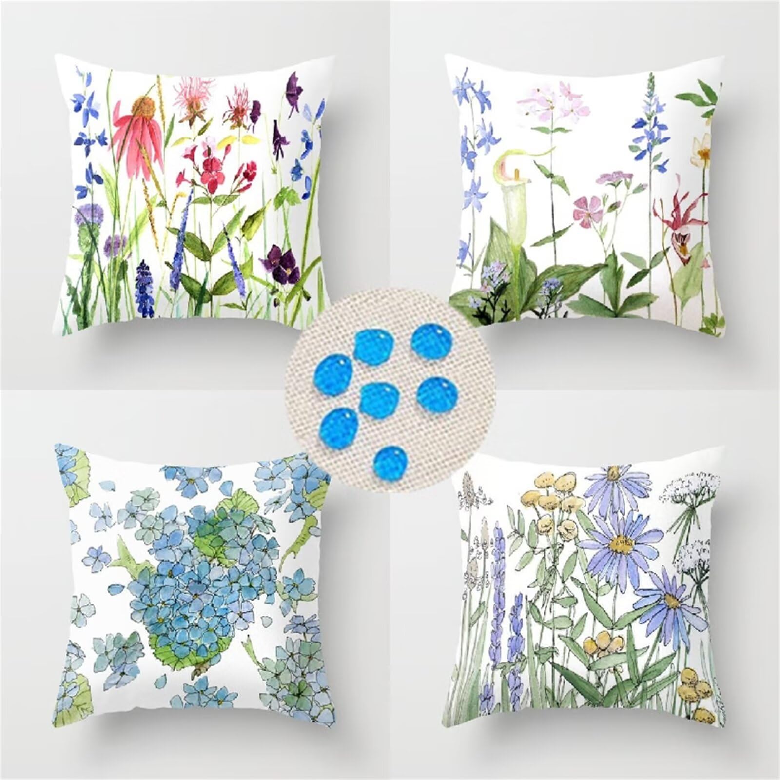 Lot de 4 Housse de Coussin 50x50cm Matériel de Lin Coussin Exterieur Impermeable,Canapé Taie d'oreiller,Coussin Canape pour Chaise,Lit,Jardin Coussin Aesthetic pour Chambre Jardin Violet