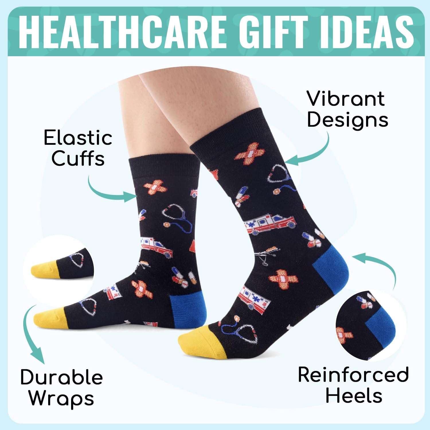 Zmart EMT Doctor Gifts for Men - EMS Week Gifts, Paramedic Gift for Women, EMT Doctor Socks