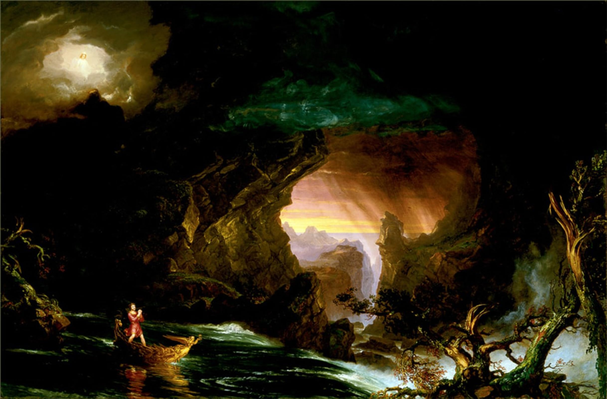 ARTXLXXBN Famous Prints Artwork Pictures Poster Painting Art The of Life: Manhood Cole Artwork Landscape Pictures for Home Decor 60x90cm