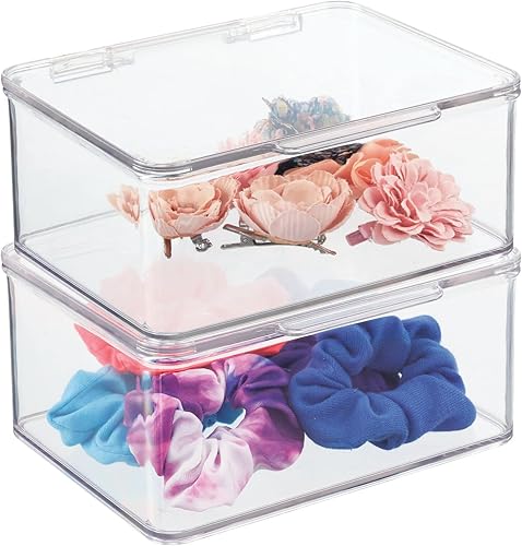 mDesign - Caja organizadora apilable con tapa para encimera