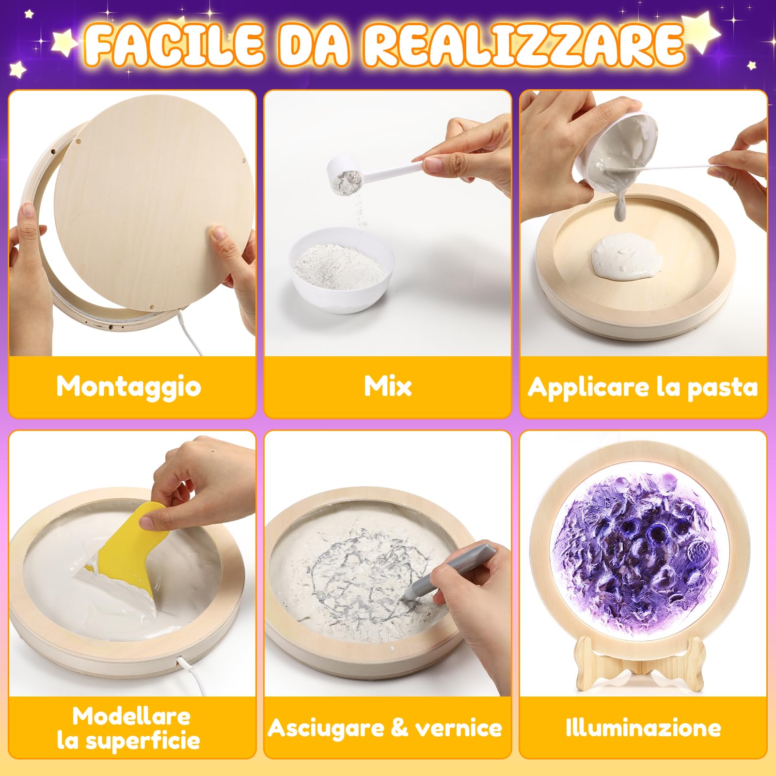 Toyzey Set fai da te per bambini dai 6 7 8 9 10 anni, regalo per ragazze 10 11 12 anni, lampada a luna, per ragazzi 6 – 8 anni, luce notturna per bambini a partire da 8 – 12 anni, regalo di compleanno