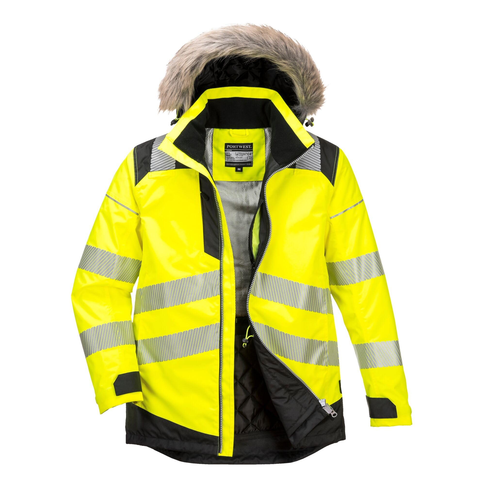 Portwest - Parka de Travail chaude pour l'hiver PW3 HV 5XL Jaune/Noir