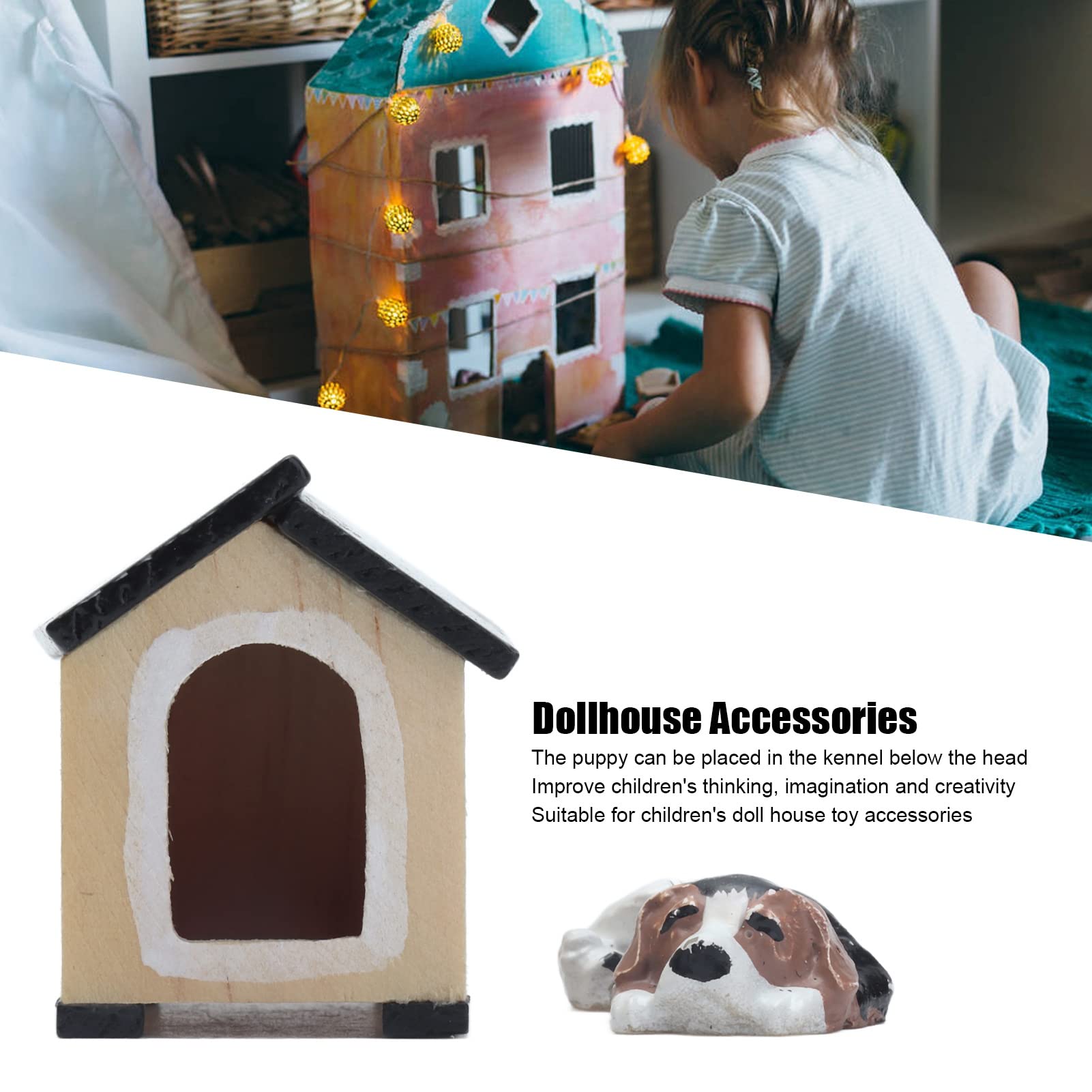 犬小屋　ミニチュア Amazon.co.jp: ドールハウス犬小屋、ミニチュア犬小屋犬セットは創造性