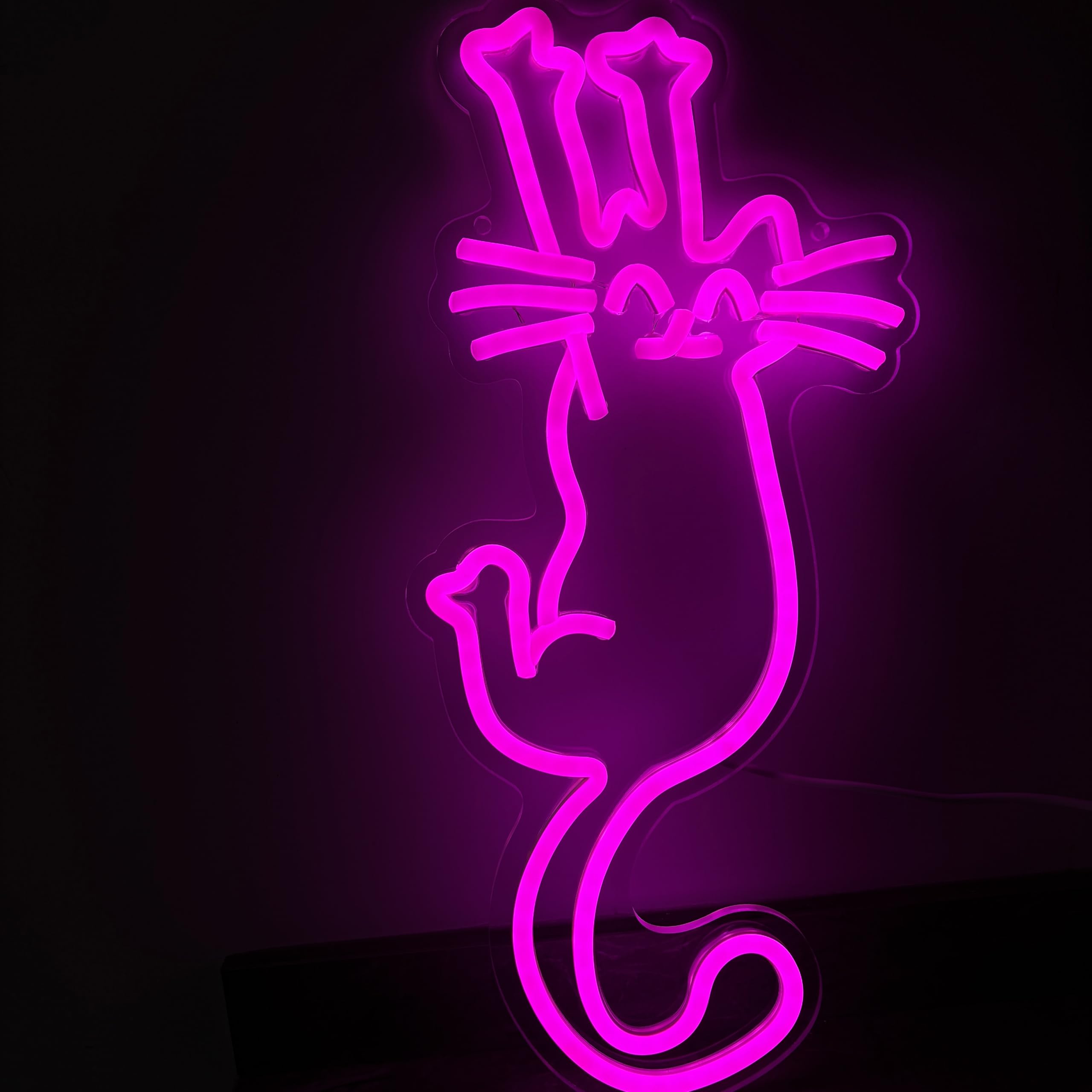 Neonowy znak z kotem, koty, prezent na Dzień Matki, prezent dla mamy, dla matki, neonowy znak świetlny LED, niestandardowy znak dla miłośników kotów, prezent dla kota