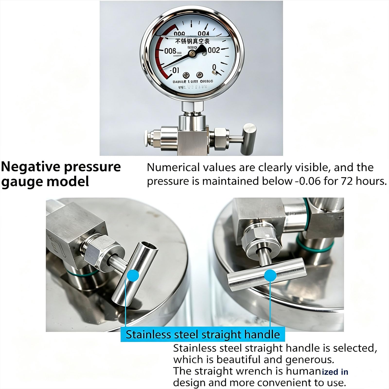 Camera A Vuoto In Vetro, Camera Di Degassamento Sottovuoto Con Manometro, Materiale In Vetro, Facile Da Usare, Per La Conservazione Di Campioni Di Laboratorio, Stoccaggio Di Campioni 800ml