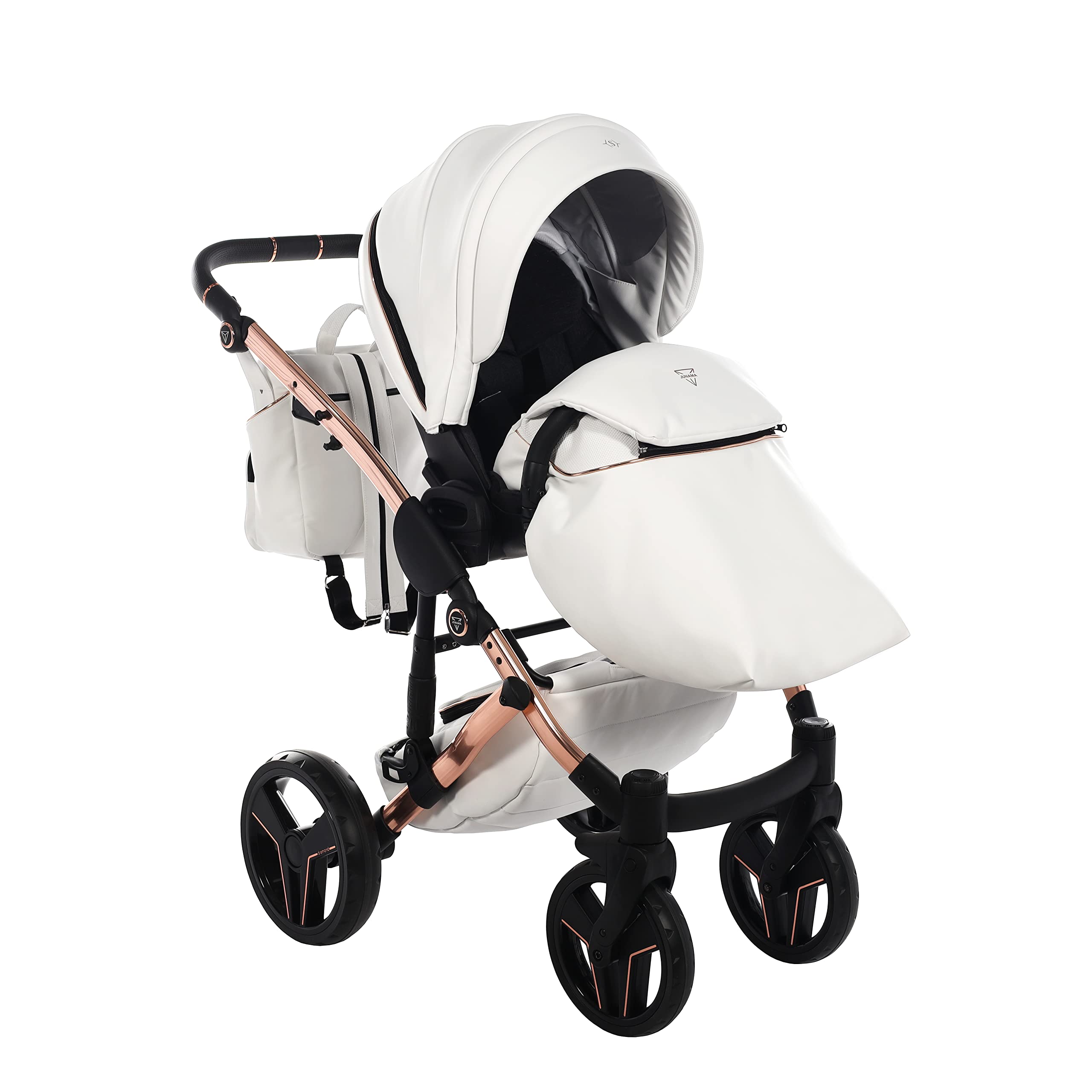 Junama Passeggino TRIO Diamond S Class 01 Bianco e Rame - 2in1 3in1 4in1 + ombrellino (3 in 1 con Seggiolino Auto)