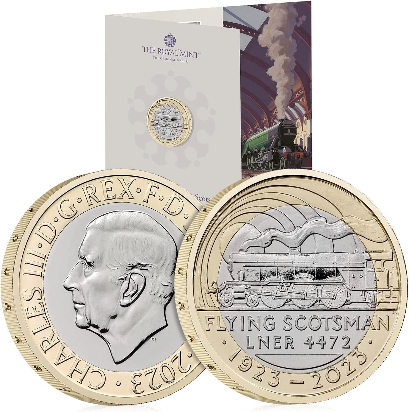 CrawleyCoins 2023 The Flying Scotsman £2 Brilliant Uncirculated UK Coin Sealed Pack by the Mint