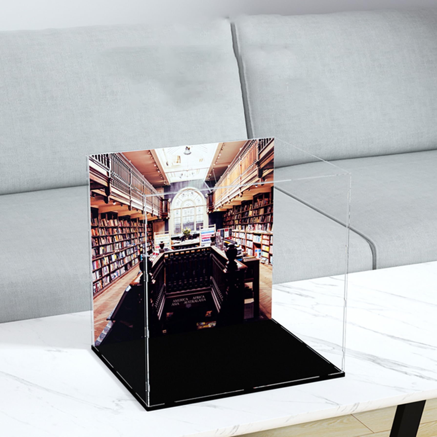 XNSHENGXAN Acrylic Display Case Compatible to Lego Hedwig Owl #76391 (19.6 * 15.7 * 19.6in), Display Cases for Collectibles, Sturdy Protection for Your Collectible,Black Base+Background