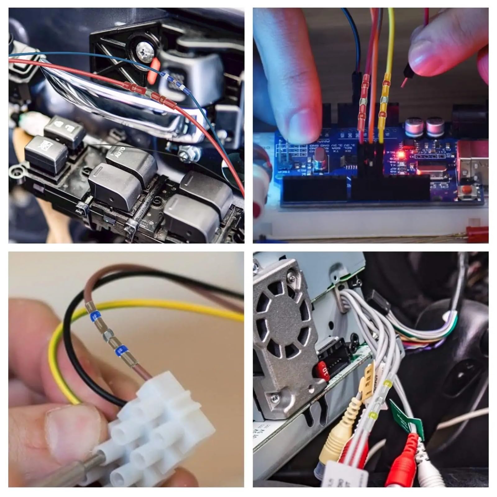Terminales Eléctricos Termorretráctiles Kit de empalme cables y conectores eléctricos con sellado soldadura, terminales crimpado termorretráctiles 50 a 800 piezas(300pcs)