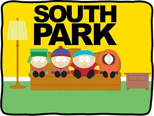 South Park Manta Manta coleccionable Southpark Manta de forro polar suave Southpark Con Kyle, Stan, Eric y Kenny! 45 x 60 pulgadas Con licencia
