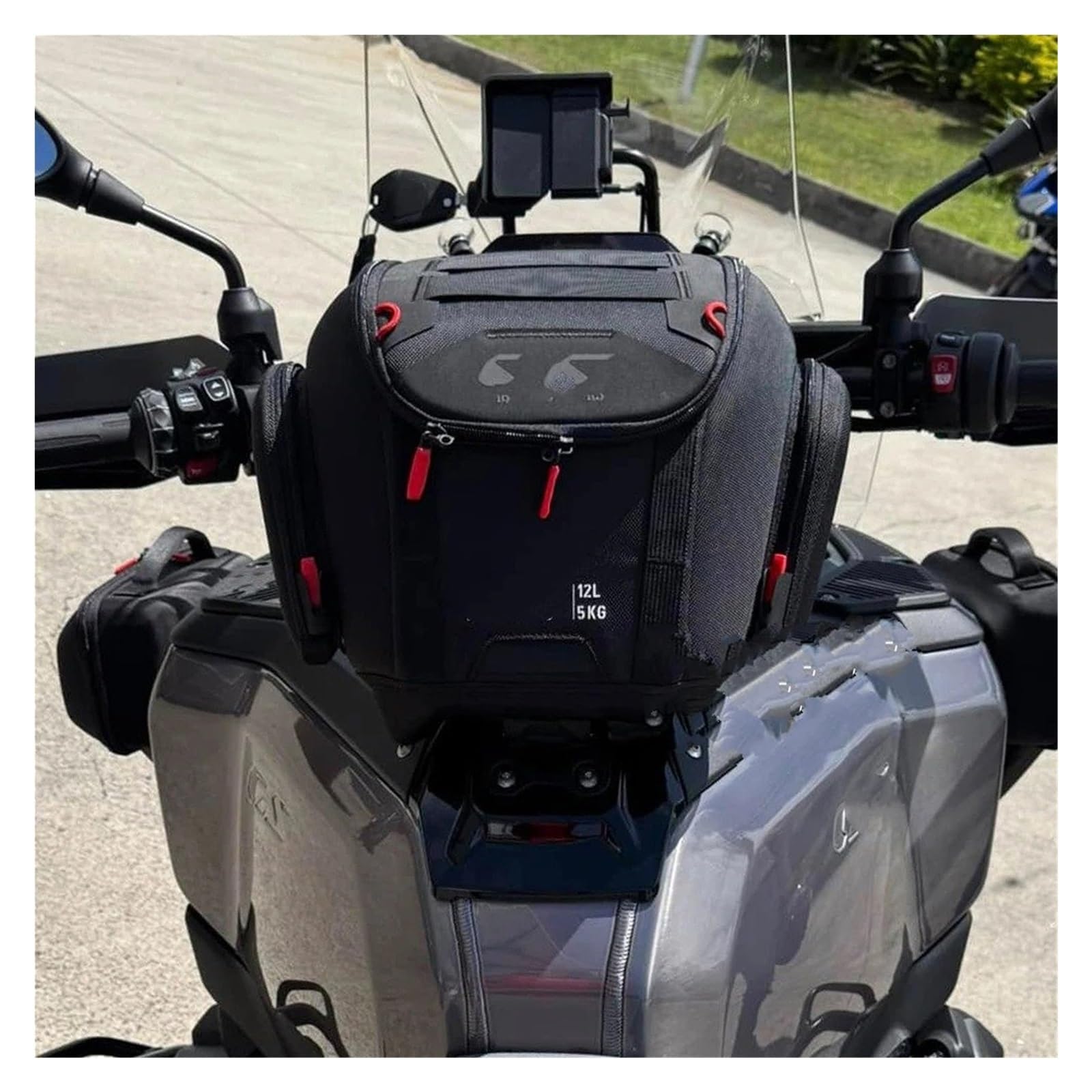Motorradtasche Gepäcktaschen Für R1300GS R1300 GS R 1300 GS ADV R1300 GS Adventure 2024 2025 Wasserdichter 12L-Tankrucksack Mit Schnellverschluss-Kit In Schwarz Motorradzubehör Motorrad Hecktasche