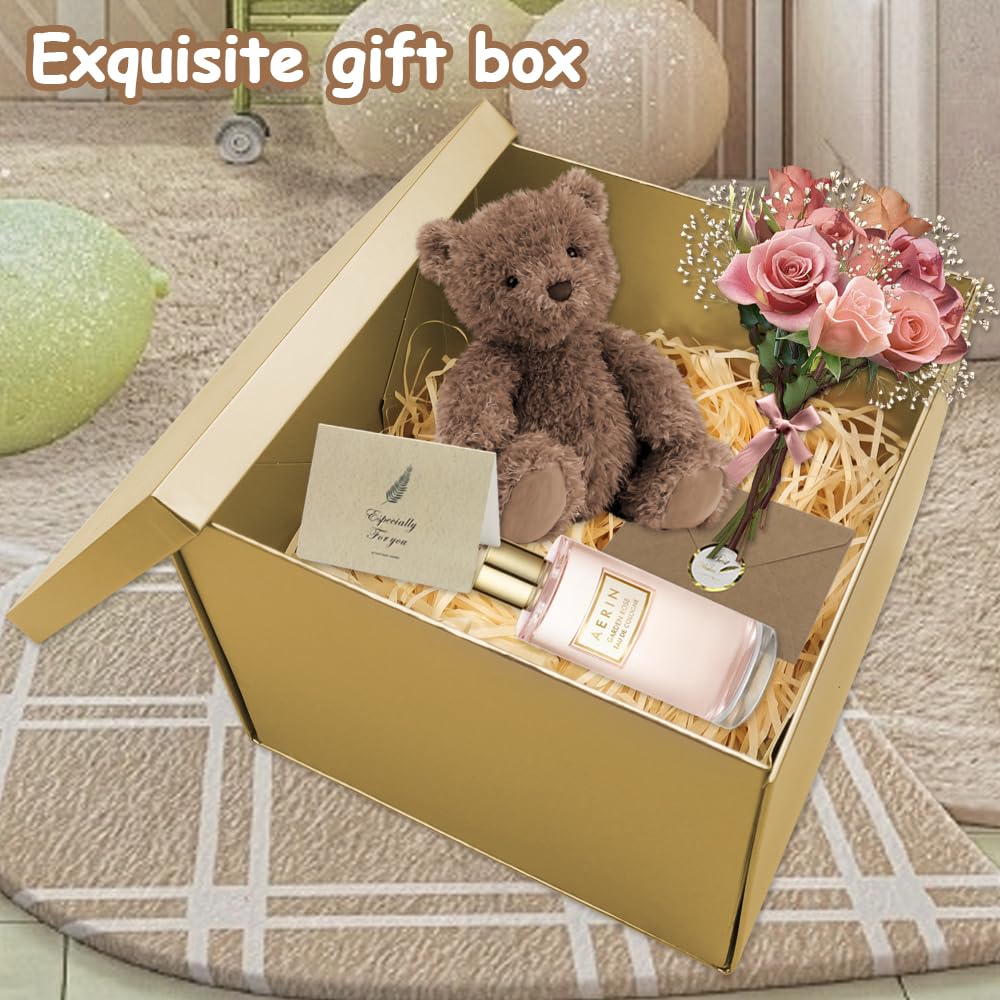 GOIYZTTR Ensemble Boite Cadeau 23 * 23 * 18cm Or Rose Grand Boîte Cadeau Avec Couvercle et Ruban Boîte Cadeau Pliable Avec Livré Avec Carte de Voeux et Raphia pour Les Emballages GOIYZTTR Ensemble Boite Cadeau 23 * 23 * 18cm Or Rose Grand Boîte Cadeau Avec Couvercle et Ruban Boîte Cadeau Pliable Avec Livré Avec Carte de Voeux et Raphia pour Les Emballages