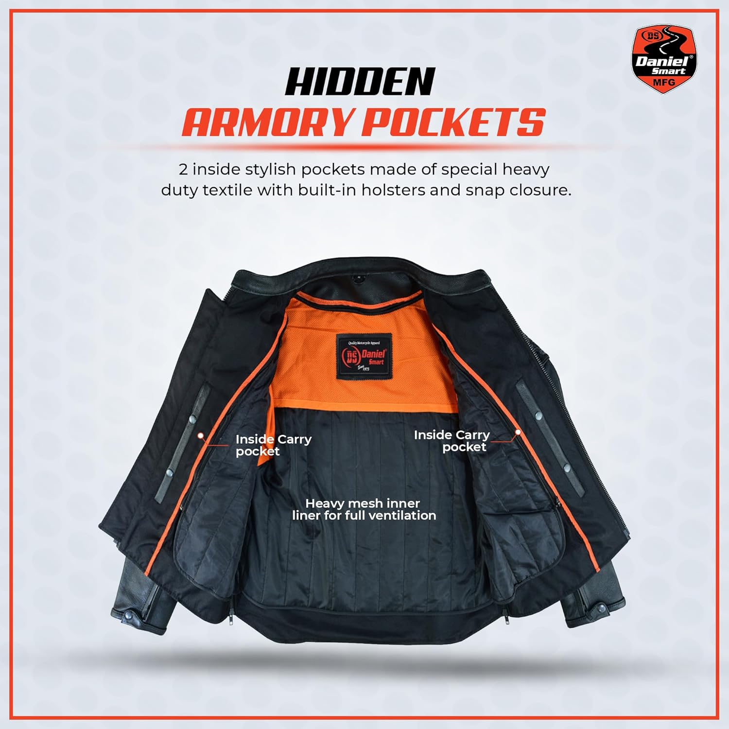 Daniel Smart Men Motorcycle Leather Jacket Reflective Skull Design Leather Jacket for Man with inside Pockets - Image 6