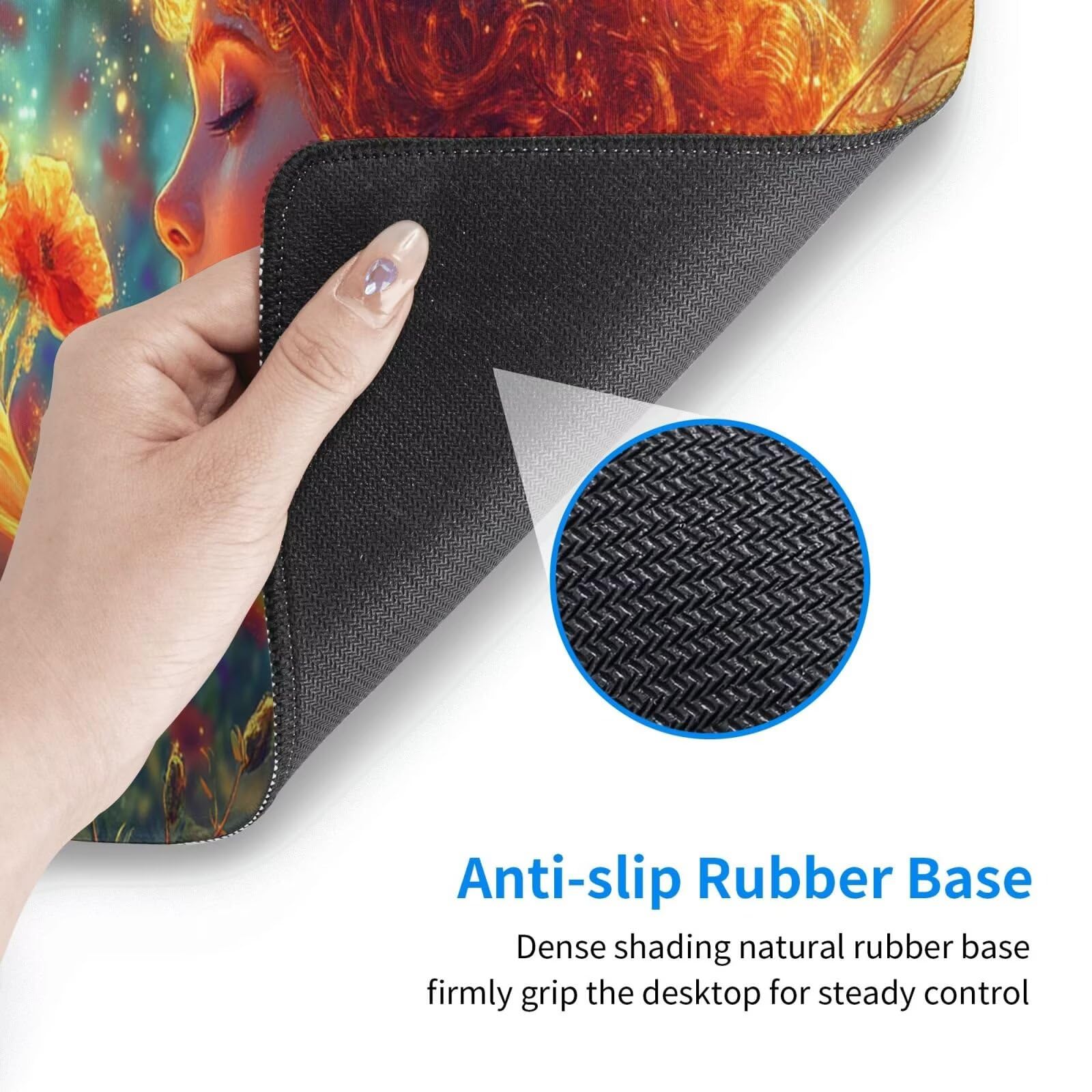 Żółta podkładka pod mysz XXL Beauty mata na biurko 1600 x 800 x 3 mm zmywalna podkładka do gier na laptopa, z antypoślizgową gumową podstawą do gier, PC, pracowników biurowych Y939