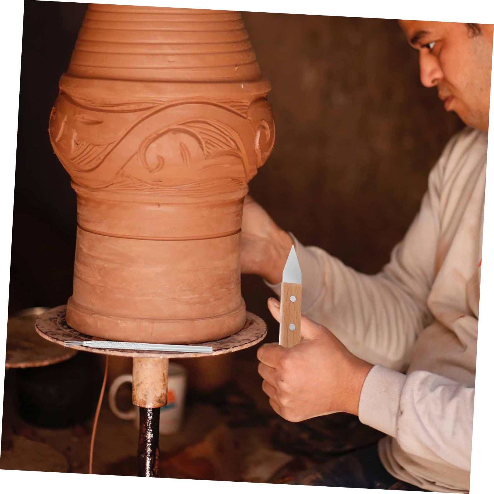8 Herramientas de Cerámica Acero Inoxidable Cabezales de Diferentes Formas para Modelado y Tallado en Arcilla y Escultura