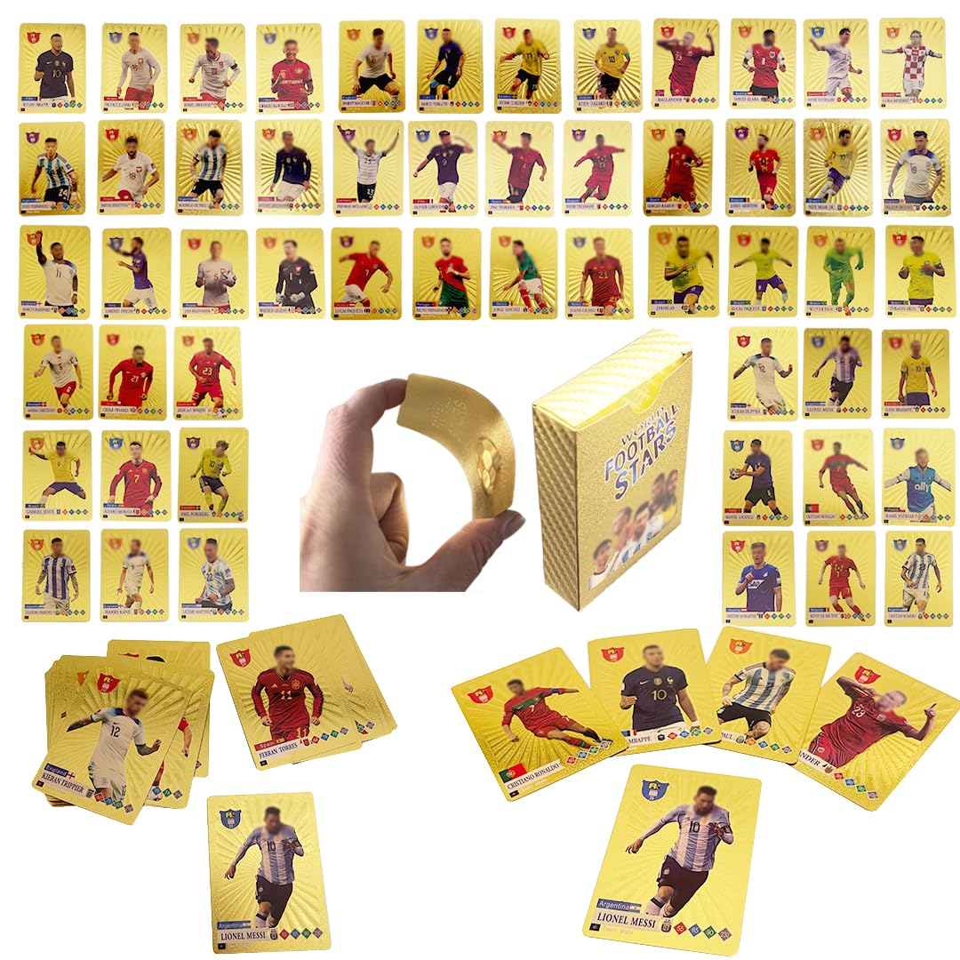 55 Fußball-Star-Karten Set - WM Sammelkarten Gold-Edition Für Fans & Kinder