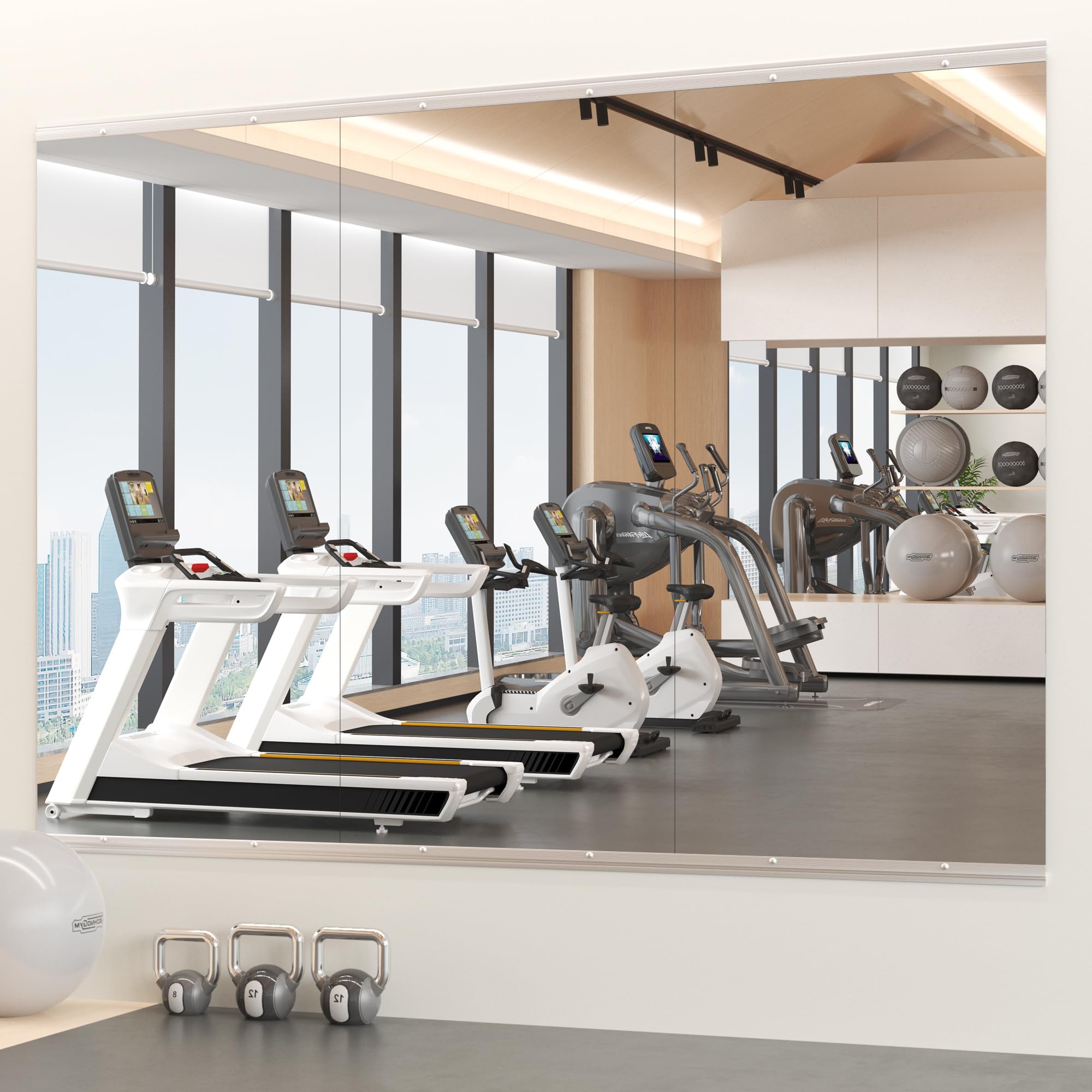 gym design gym garage mirror