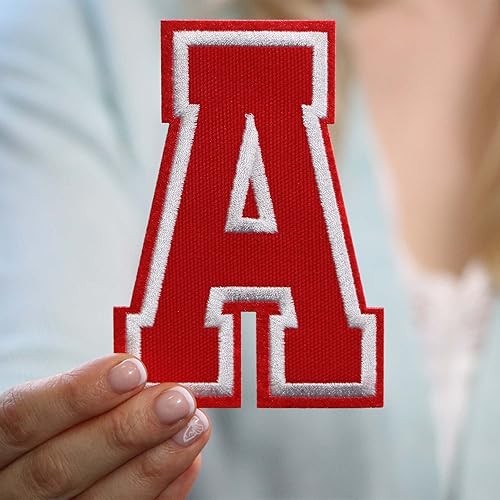 Miniatura 386 de Parches de letras termo-adhesivas de alta calidad – Lindas letras para ropa – Parche universitario para ropa – Letras bordadas de 4 1/2 parches