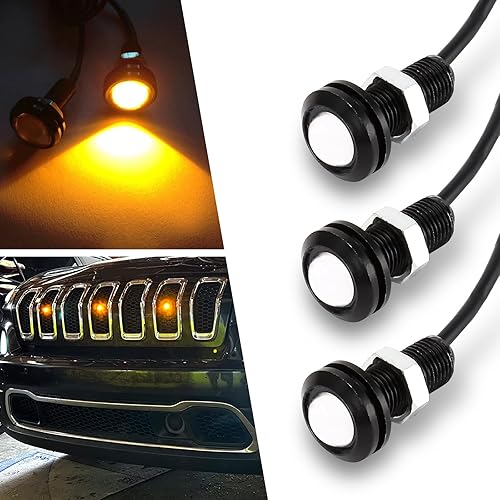 Miniatura 6 de 3 luces LED de ojo de águila para automóvil, chip COB de 0.709 in, 6500 K, 150 lúmenes, Plug and Play, carcasa de metal de alta conductividad