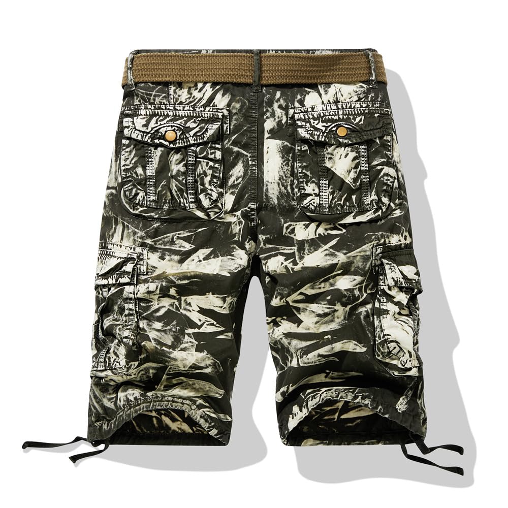 Pantaloncini Short Uomo Pantaloncini da Lavoro Camouflage Casual Larghi da Uomo di Grandi Dimensioni con Tasche Multiple Pantaloncini da Uomo