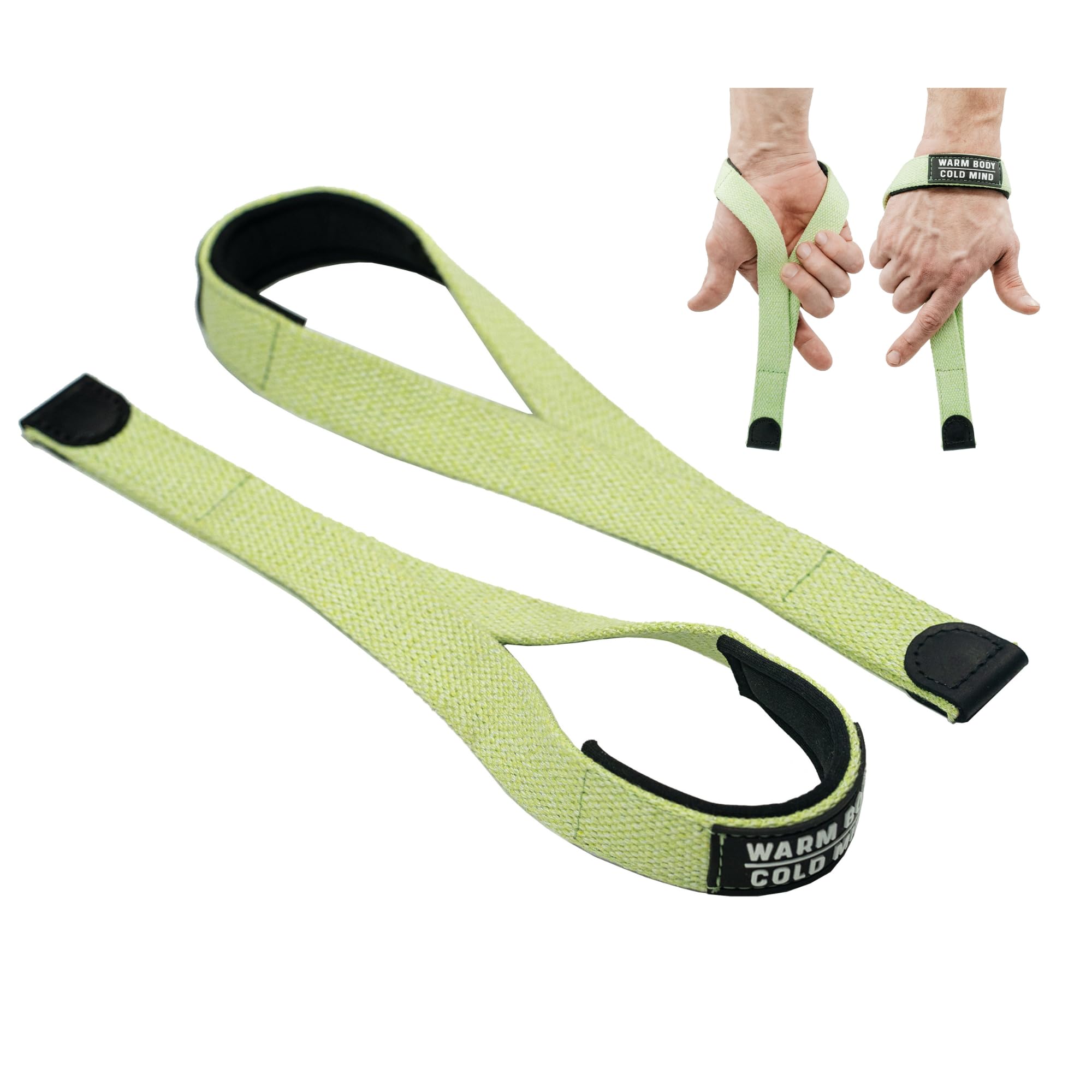WARM BODY COLD MIND V2 Lifting Wrist Straps for Olympic Weightlifting, Powerlifting, Bodybuilding, Functional Strength Training - Heavy-Duty Cotton Wrist Wraps with Neoprene, Pair