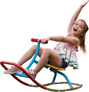 PLATPORTS Kids Rocking Seesaw Indoor Rocker - Safe Wide Base for Ages 3-6, Boosts Balance, Coordination & Motor Skills