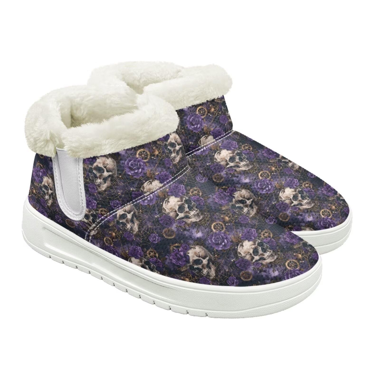 Jeiento Slip-on Boots for Women Slip Resistant Snow Bootis Comfort Flat Walking Shoes Ankle Booties