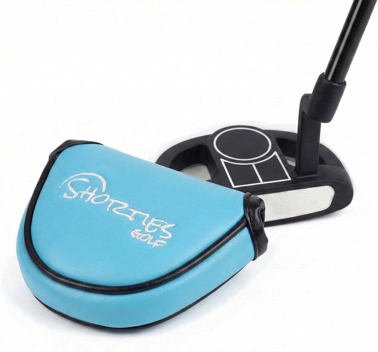 Shorties Golf Tot Kids Golf Club Set 38"-42" (Blue Right) with Magnetic Mallet Putter Cover | Driver, Hybrid, Irons, Putter & Stand Bag + Premium Protective Headcover Bundle