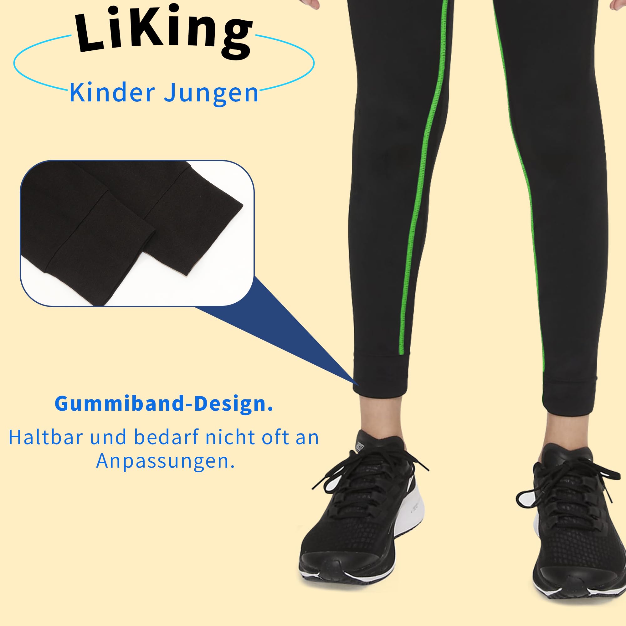 LiKing 2/3 Paquetes de Leggings Ajustados Ropa Interior Deportiva para niños Ropa Interior Deportiva Pantalones de fútbol con Eslogan