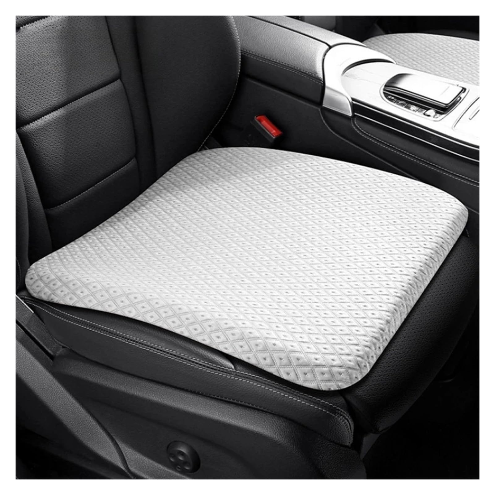 Hviyroi car seat cushion Car Seat Cushion Memory Cotton Lumbar Pillow Support Driver Breathable and Cool(White)