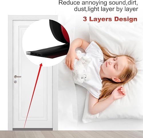 Miniatura 7 de Tope de puerta para debajo de la puerta para puertas exteriores e interiores, tira de barrido de puerta debajo de la puerta, bloqueador de