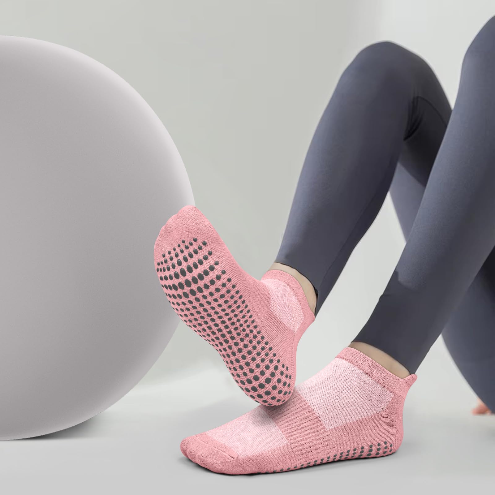Chaussettes Pilates Femme 36-41 Anti-Dérapantes Semelle Grippée Yoga Barre Ballet Danse