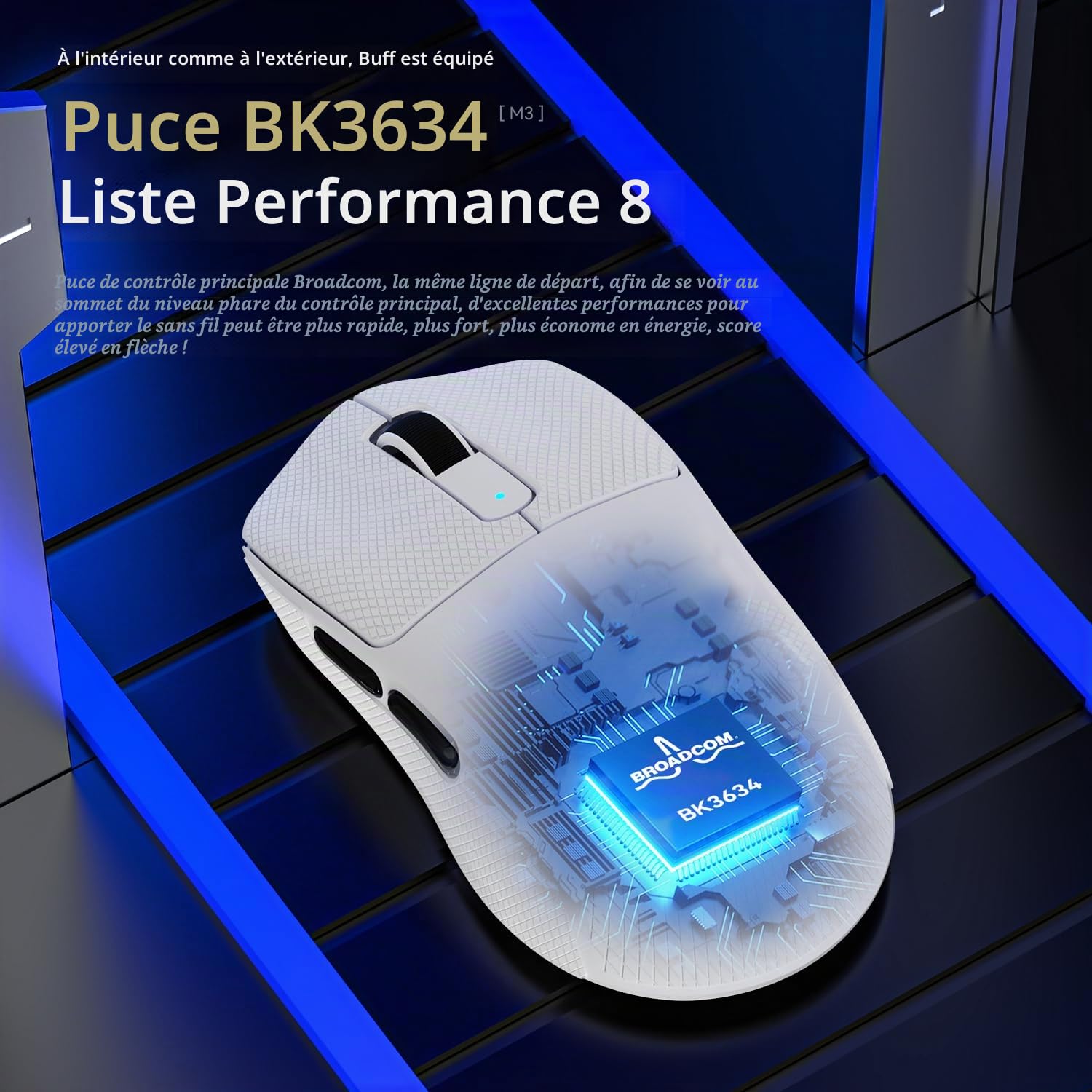 MAMBASNAKE M3 39g Superlight Mouse, PixArt PAW3395PRO Gaming Sensor, BT/2.4G Wireless/Wired Gaming Mouse, 6 Adjustable DPI up to 40000, 200 Hrs Battery, Office Mice for Win11/Xbox/PS/Mac (White)