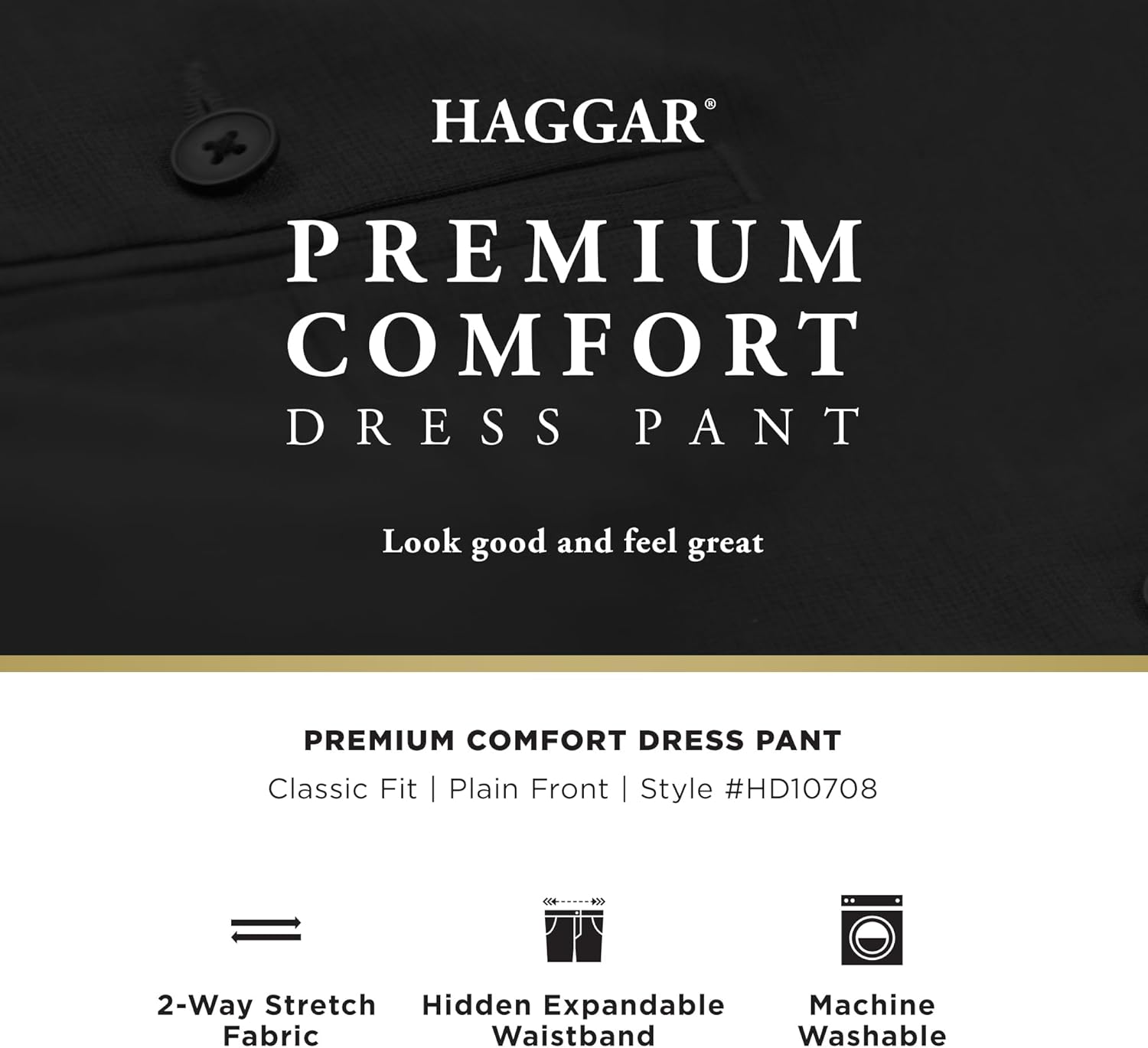 Haggar Men's Premium Comfort Classic Fit Flat Front Dress Pant - Regular and Big & Tall - Image 5