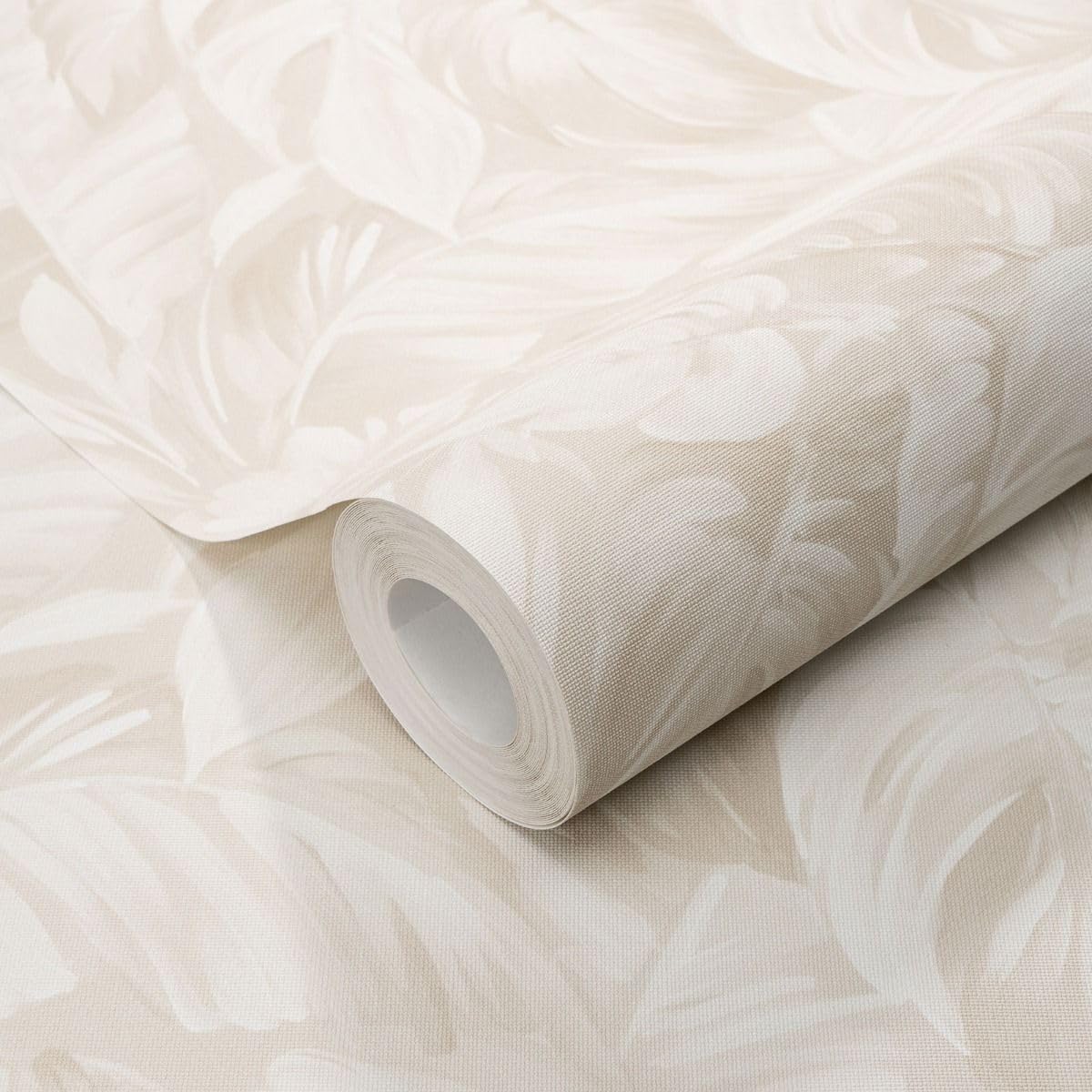 Play of Light Palm Leaf Textured Vinyl Wallpaper Cream Erismann 10416-02
