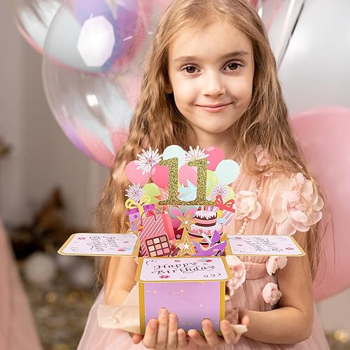 Vista 92 de CIEHER Tarjeta desplegable de cumpleaños número 17 para niñas, tarjeta de felicitación 3D de feliz cumpleaños de 17 años, regalos únicos