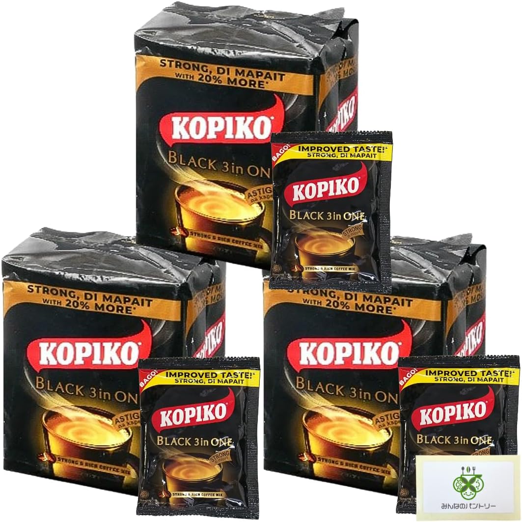 Kopico Coffee Mix, Black, 3-in-1, 3-in-1 Selectable Quantity 30 Bags, 3-in-1, Instant, Just Pour Hot Water, Indonesia, Philippines Copies, Everyones Pantry