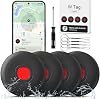 Android Smart Tag, Plotter Set of 4 Works with Google Locate App (Android Only), Equipped with Protective Case, IP68 Waterproof, for Keys/Wallets/Suitcases, Black