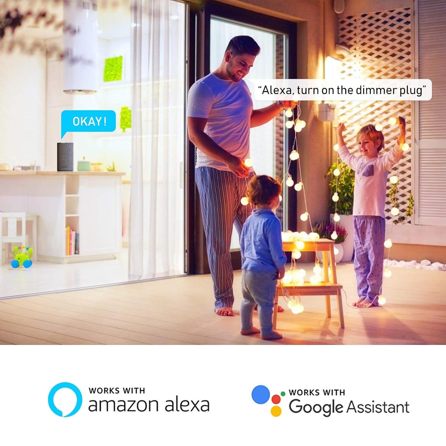 Aoycocr Smart Dimmer Plug 2 Sockets, Outdoor Smart Outlet Work with Alexa Google Home Light Dimmer APP Remote Control Max Power 400W IP55 Waterproof for Dimmable Outdoor Lights Floor Lamp Table Lamp