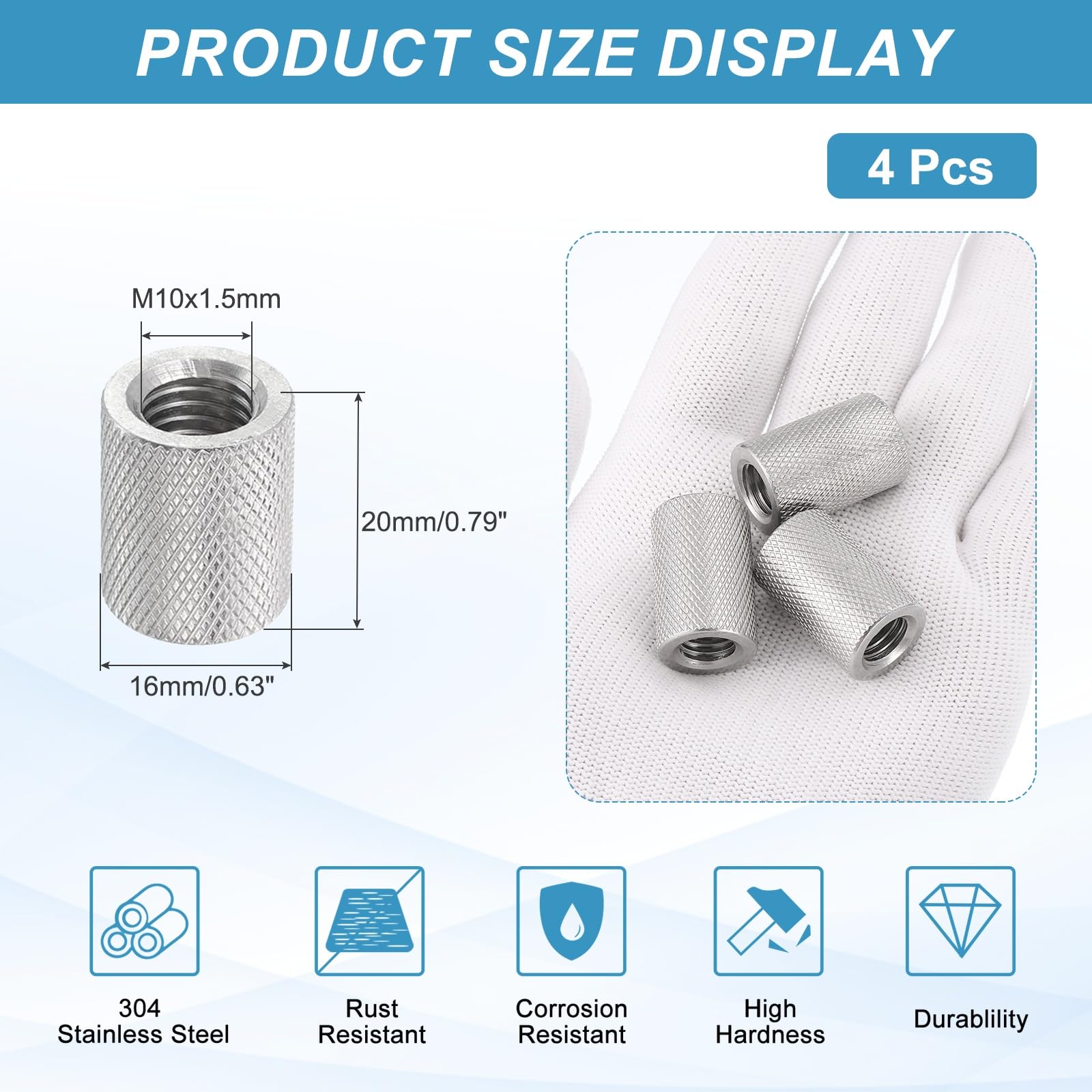 PATIKIL M10 Round Connector Nuts - Image 2