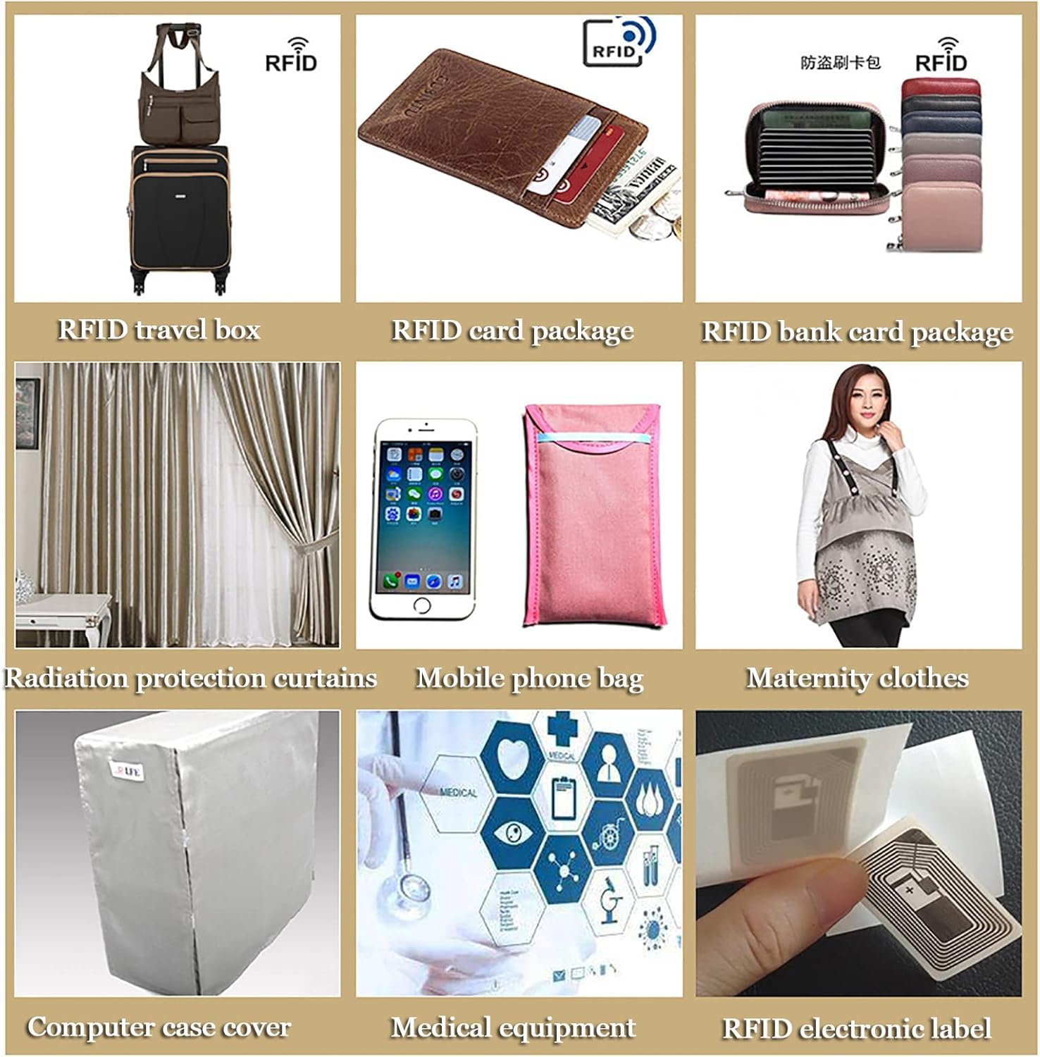 Tkaniny Faraday Tkaniny ochronne Faraday, ekranowanie przewodzące/RFID/Blokowanie EMFTissusInformacja elektroniczna wyciek WiFi Blokada, Unikalny kolor, 1.1X1m