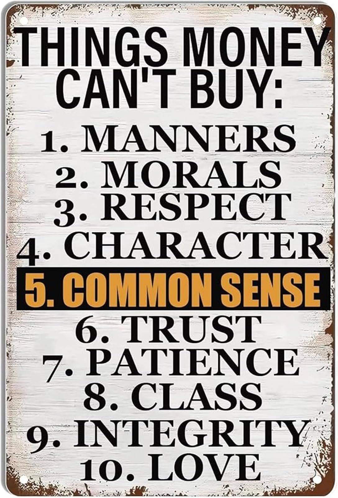 NWPNLXEA Funny Money Quotes Metal Sign Things Money Cant Buy Vintage Humorous Wall Decor For Home Bar Cafe Office Tin 8 X 12 inch
